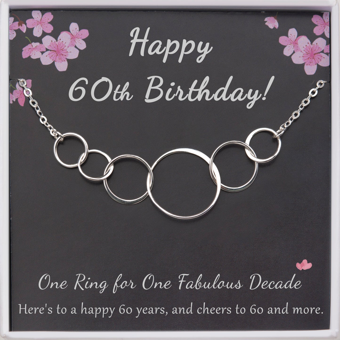 "Happy 60th Birthday!" Card and Sterling Silver Necklace