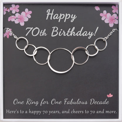 "Happy 70th Birthday" Card and Sterling Silver Necklace