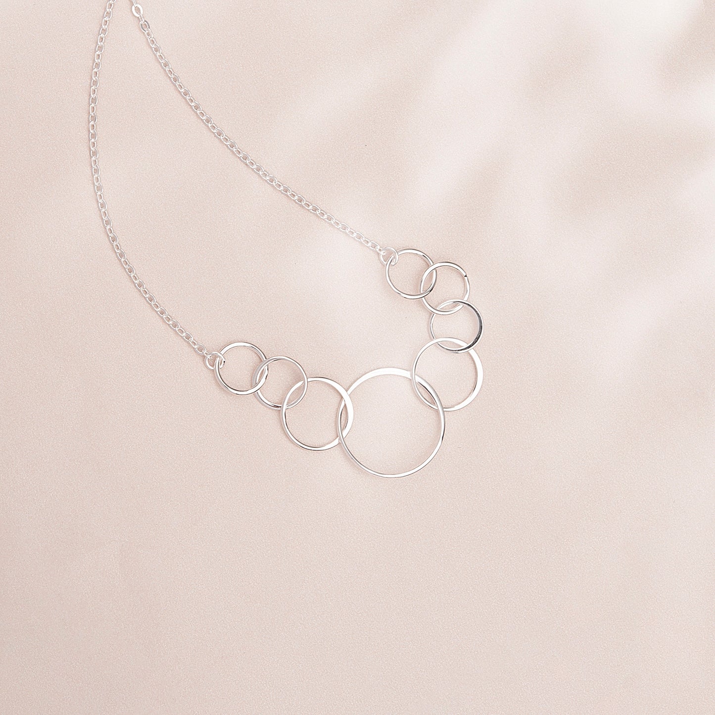 "Happy 80th Birthday" Card and Interlocking Rings Necklace