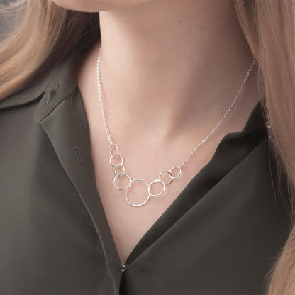 "Happy 80th Birthday" Card and Interlocking Rings Necklace