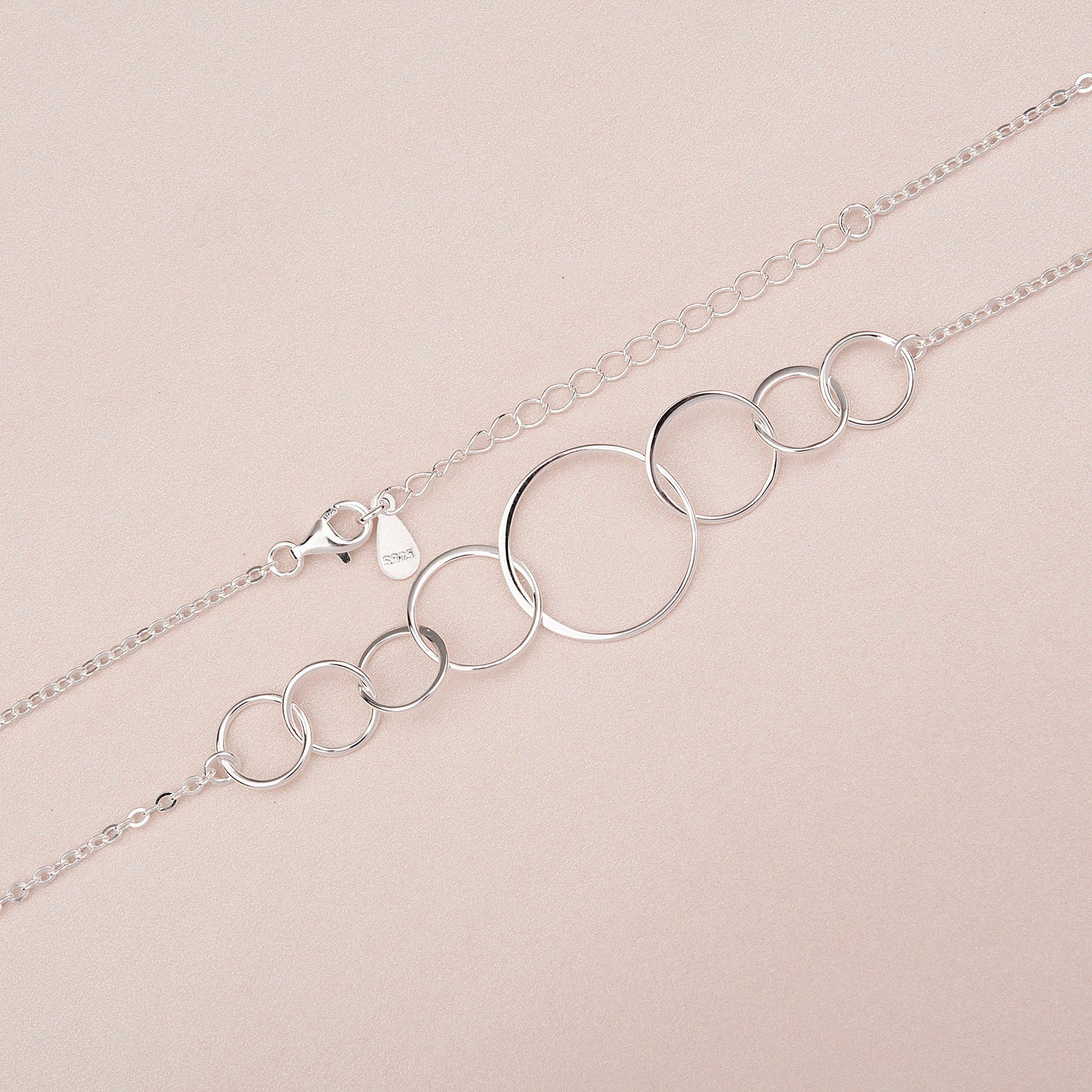 "Happy 80th Birthday" Card and Interlocking Rings Necklace