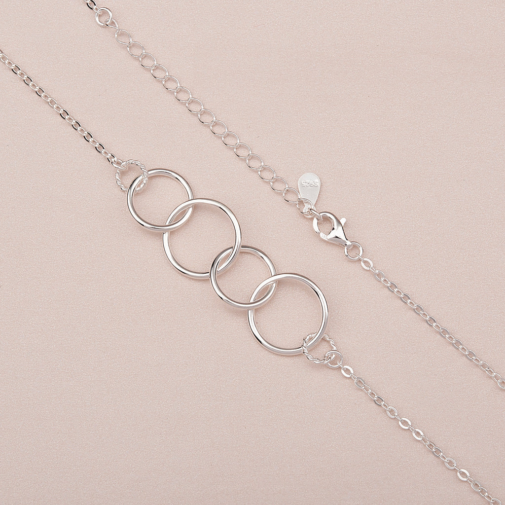 Happy 40th Birthday Card and 4 Interlocking Ring Necklace