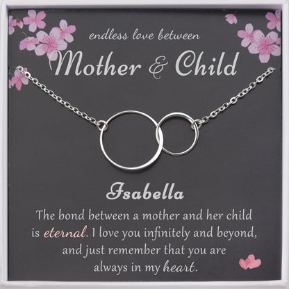 "Endless Love Between Mother And Child" Card and Interlocking Necklace