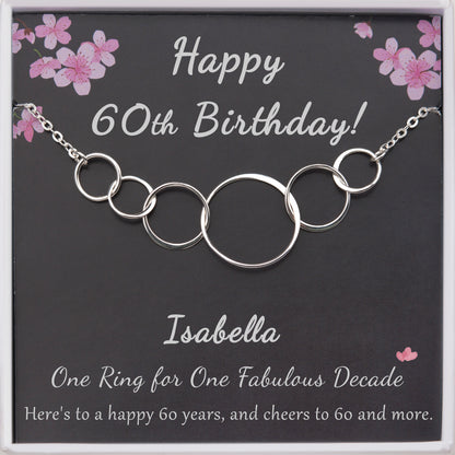 "Happy 60th Birthday!" Card and Sterling Silver Necklace