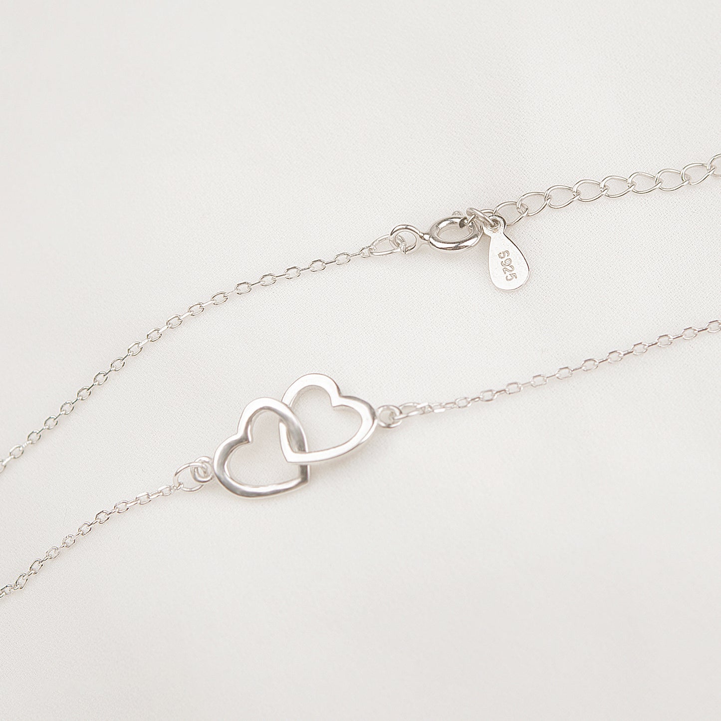 Personalized Best Sister Necklace for Big Sister Birthday Gift, 925 Sterling Silver Double Heart Necklace Gift