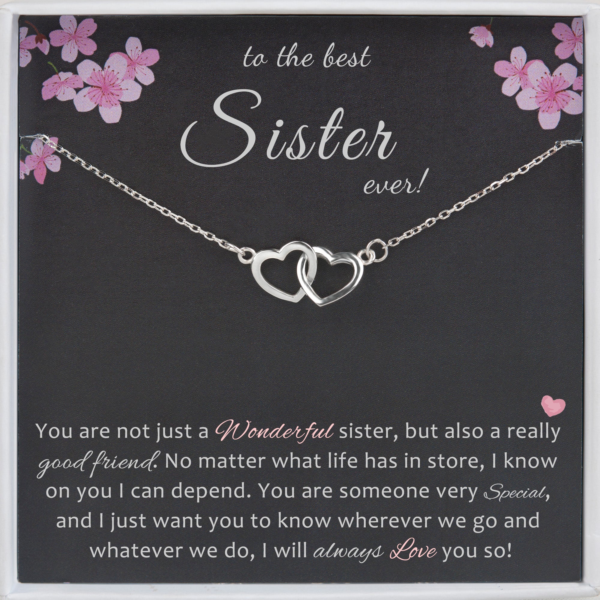 Anavia Sister Necklace, to the Best Sister Ever Gift 925 Sterling Silver  Two Circles Overlap Necklace, Birthday Gift for Big Sister -[Add a Name] -  Walmart.com