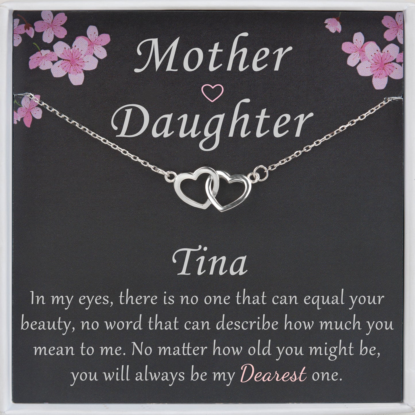 "Mother and Daughter" Card and Infinity Heart Necklace