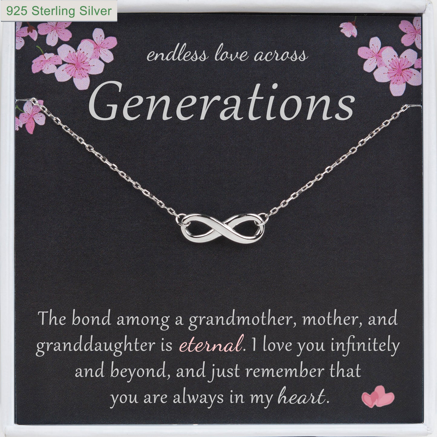 "Endless Love Across Generations" Card and Infinity Necklace