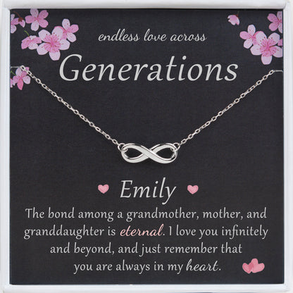 "Endless Love Across Generations" Card and Infinity Necklace