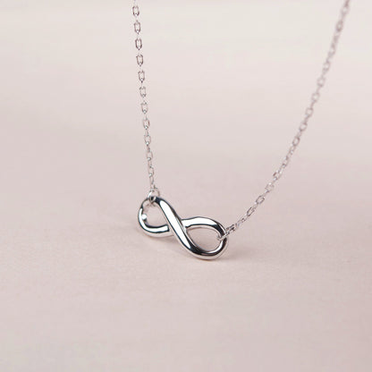 "I Love You Mom" Card and Sterling Silver Infinity Pendant Necklace