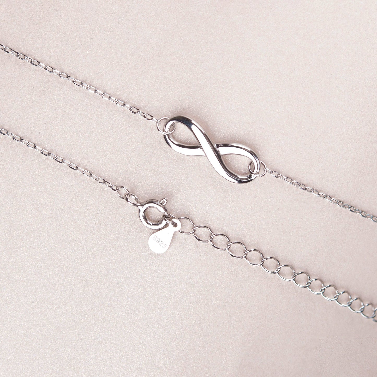 "I Love You Mom" Card and Sterling Silver Infinity Pendant Necklace