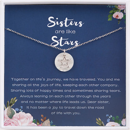 "Sisters are like Stars" Card and Sterling Silver Necklace