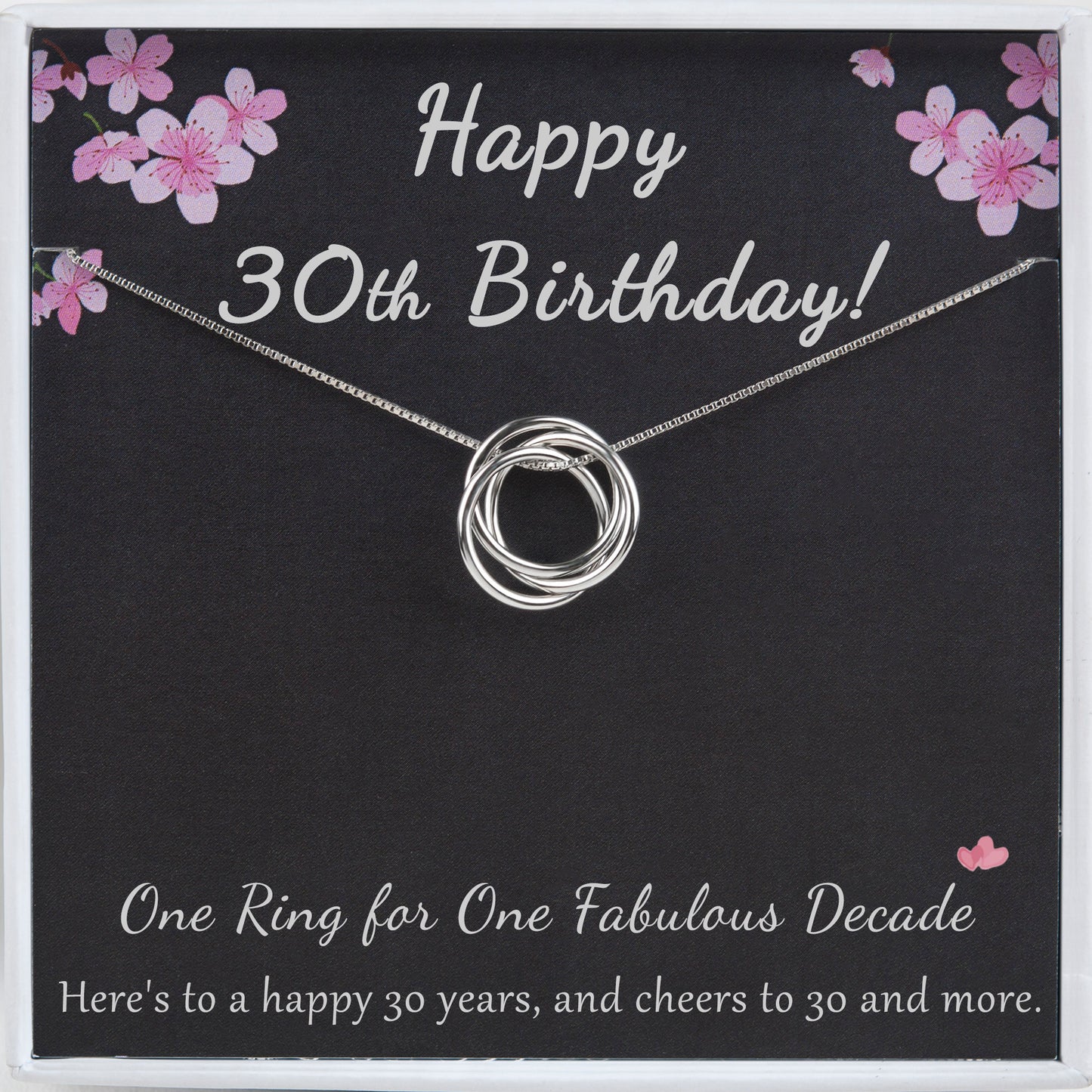 "Happy 30th Birthday" Card and Sterling Silver Necklace