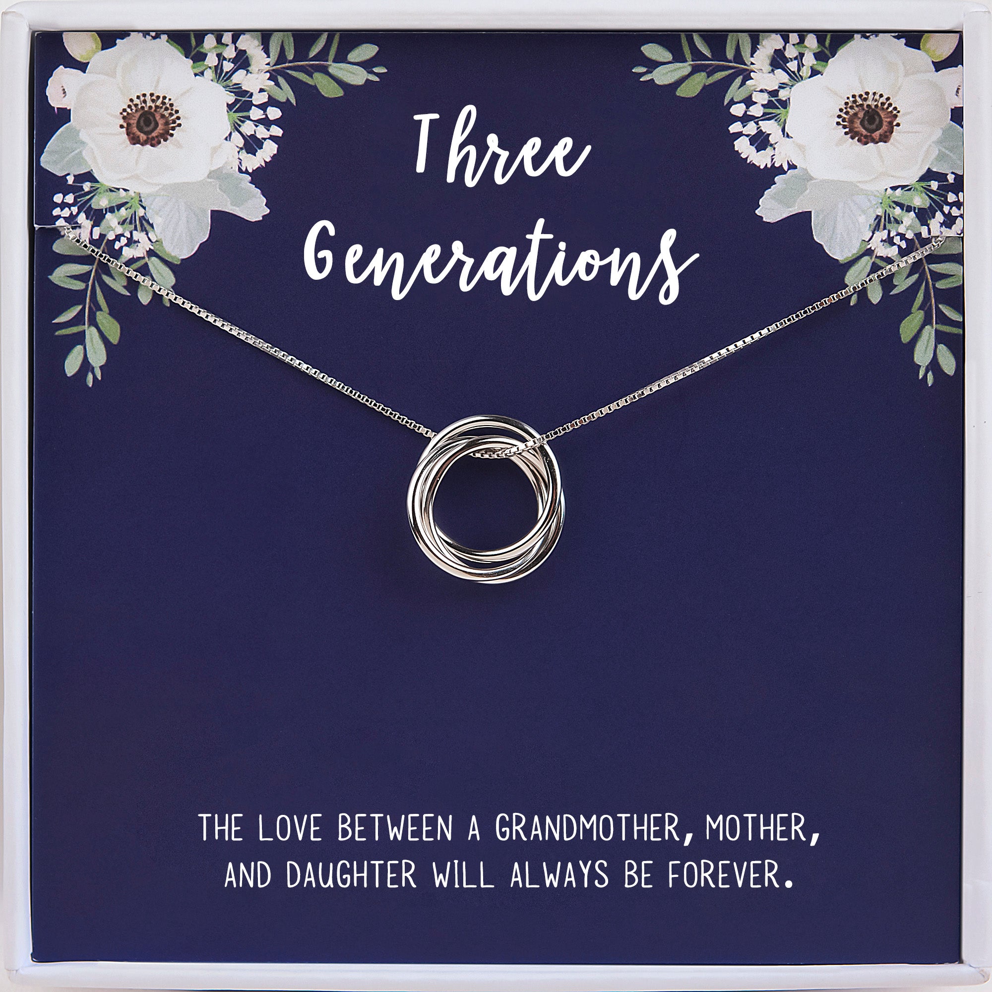 NOURISHLOV 3 Generations Necklace for Grandma Gifts - Sterling Silver  Interlocking 3 Circles CZ Necklace for Mom Granddaughter Grandson Mothers  Day Jewelry Nanna Gift : Amazon.co.uk: Fashion
