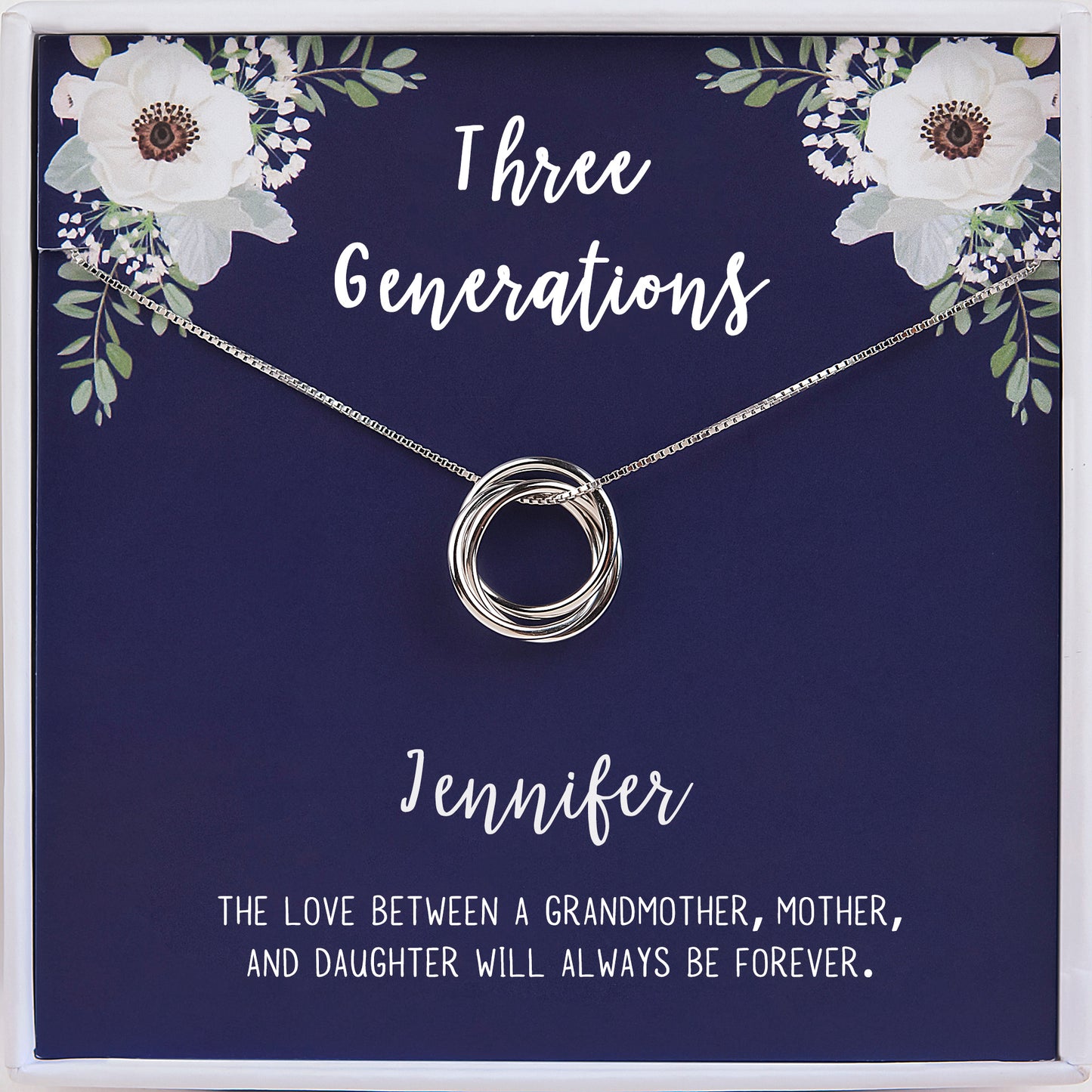 "Three Generations" Card and Sterling Silver Necklace