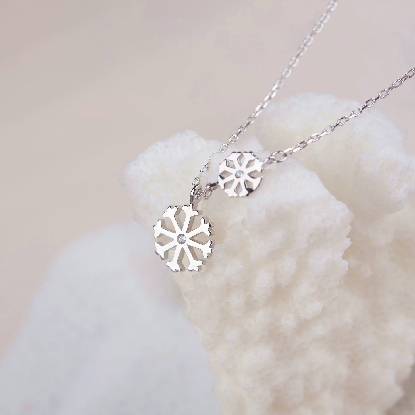 "Endless Love Between Mother & Child" Card and Snowflake Necklace