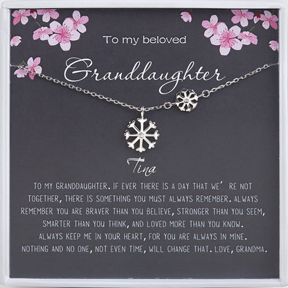 "To My Beautiful Granddaughter" Card and Snowflake Necklace