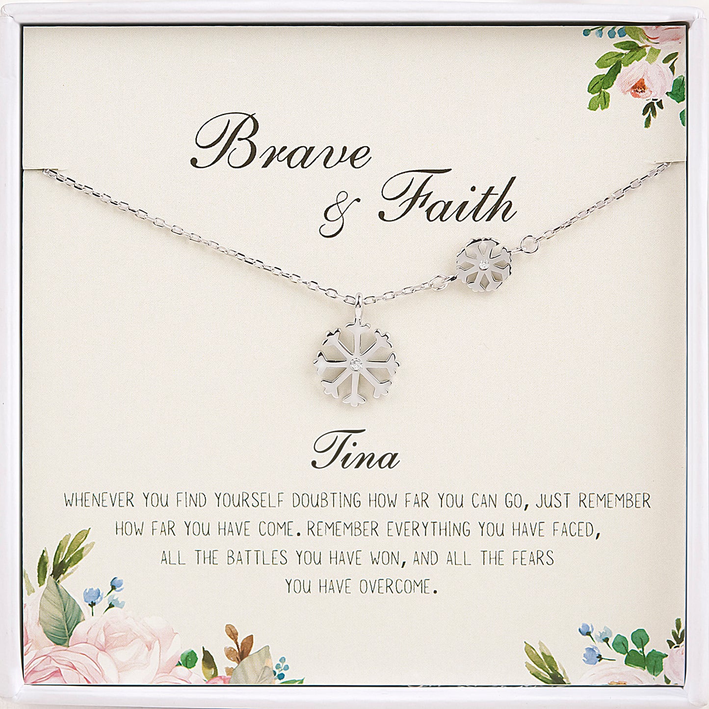 Snowflake Faith Necklace – Encouragement Gift