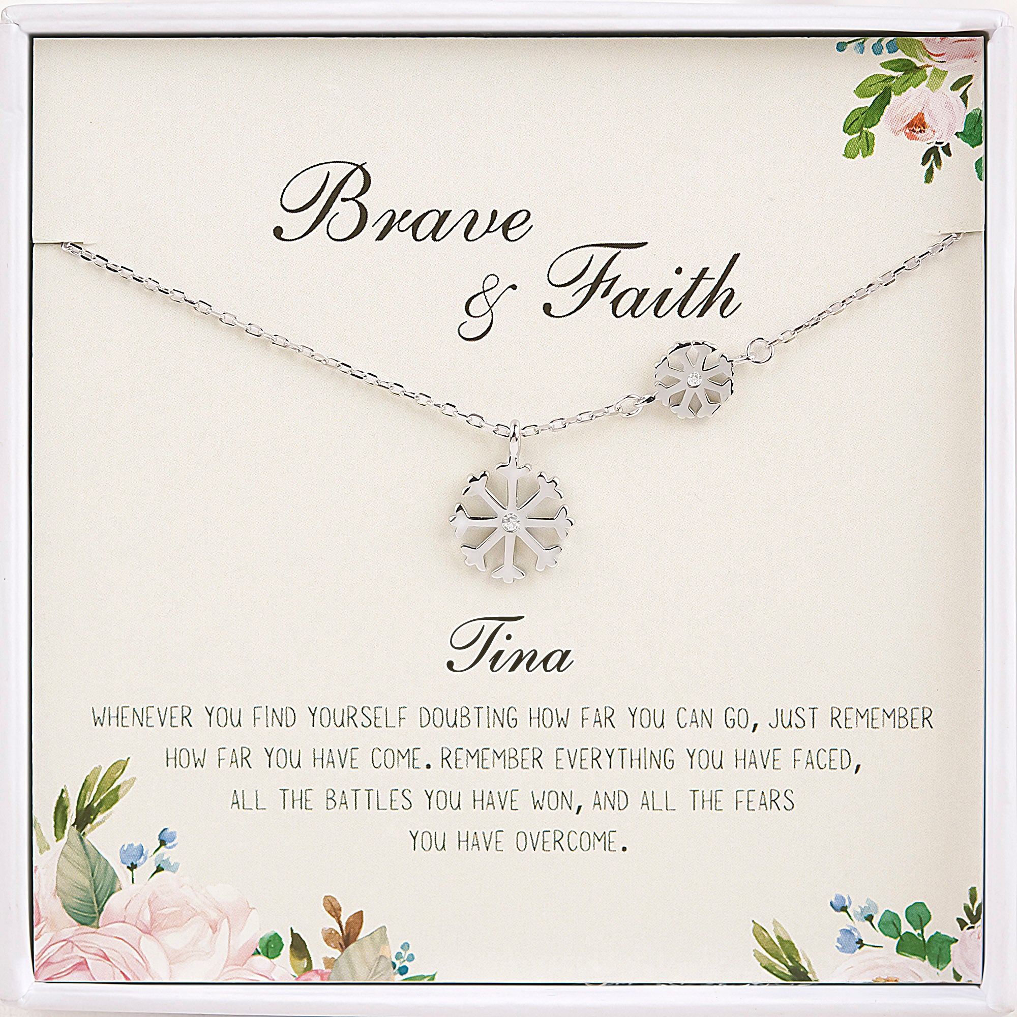 Snowflake Faith Necklace – Encouragement Gift