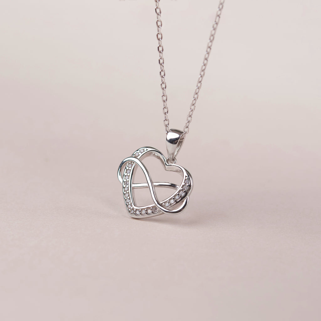 "To an Amazing New Mom" Card and 925 Sterling Silver Infinity Heart Necklace