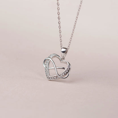 "To an Amazing New Mom" Card and 925 Sterling Silver Infinity Heart Necklace