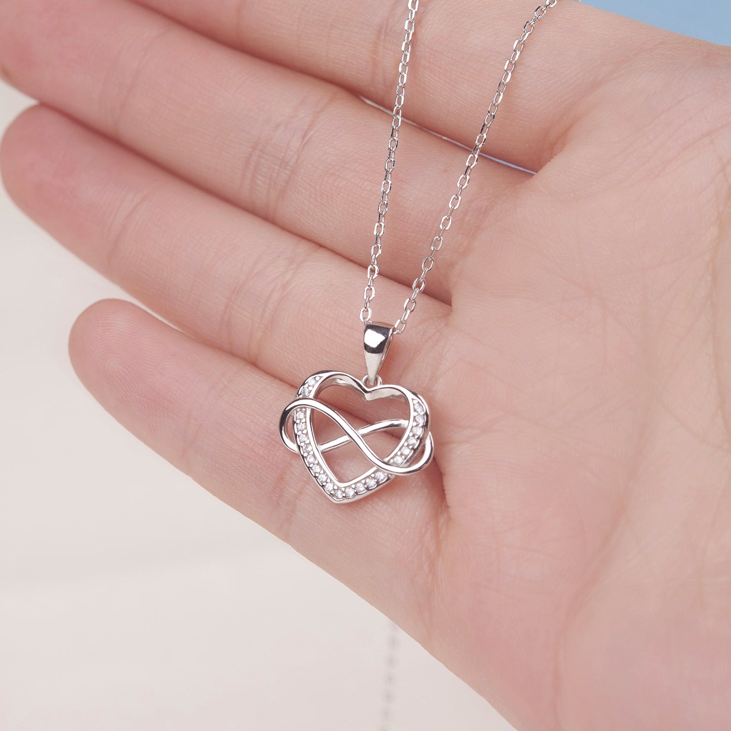 "To an Amazing New Mom" Card and 925 Sterling Silver Infinity Heart Necklace