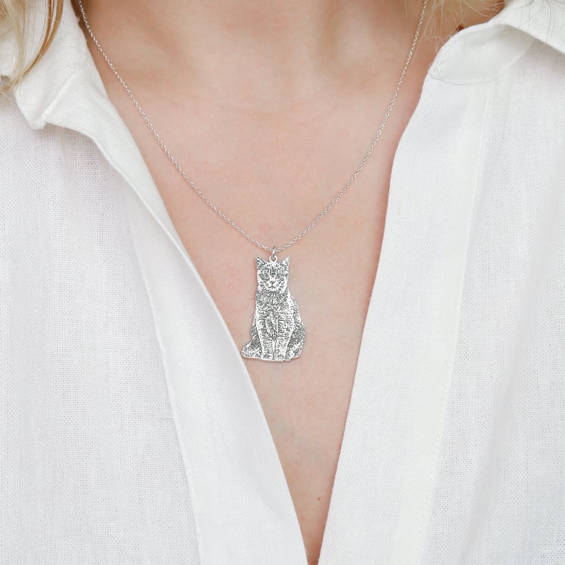 Pet Portrait Sterling Silver Necklace