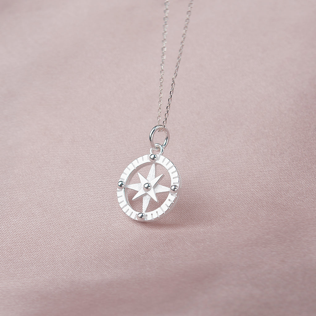 "For my Beautiful Girlfriend" Valentine's Day Card and Compass Necklace