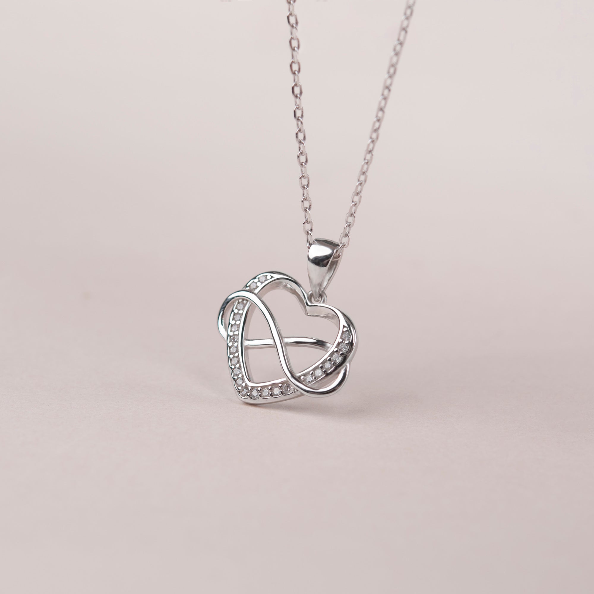 "For My Beautiful Girlfriend" Valentine's Day Card and Infinity Heart Necklace