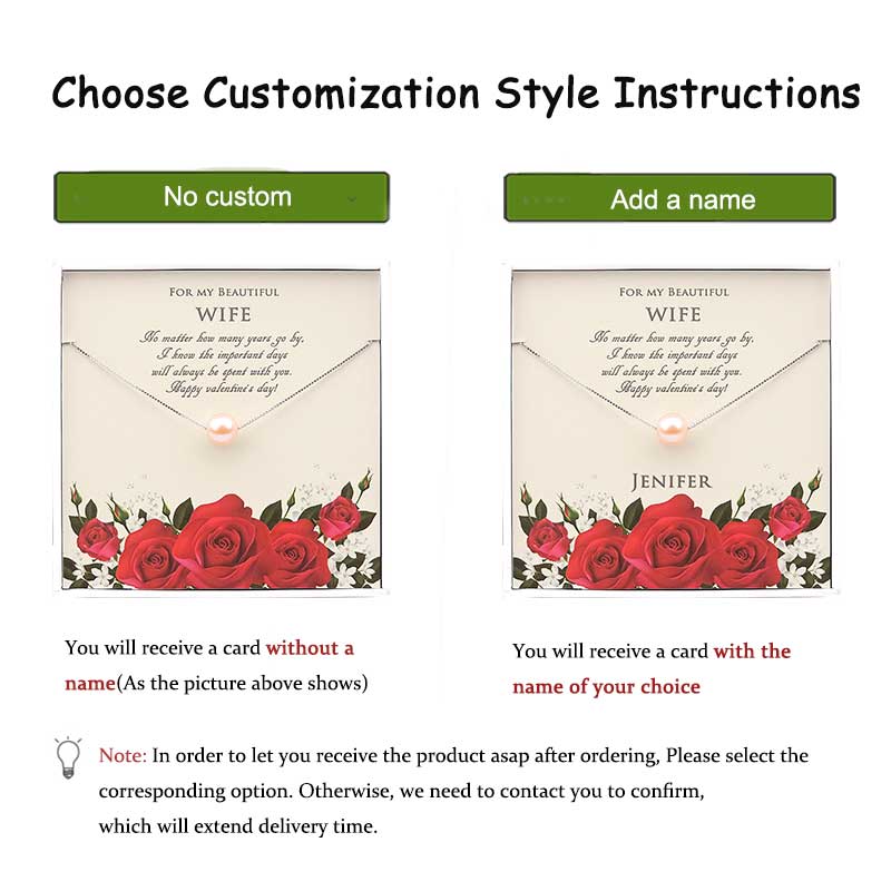 Wife  Valentines Day Gift from Husbands, Custom 925 Sterling Silver Necklace, for My Beautiful Wife  Valentines Day Gift