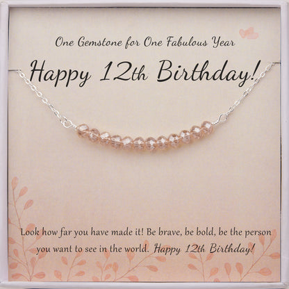 "Happy 12th Birthday" Card and Bead Necklace