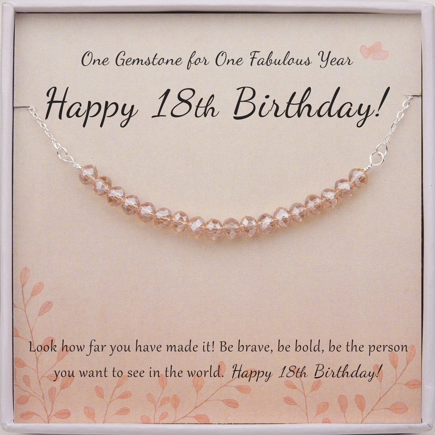 "Happy 18th Birthday" Card and Bead Necklace