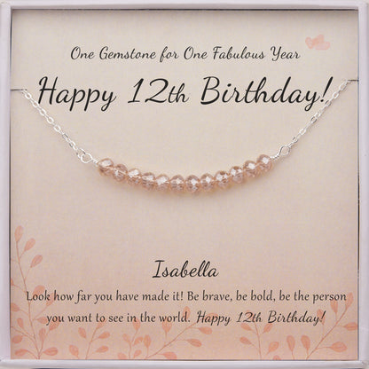 "Happy 12th Birthday" Card and Bead Necklace