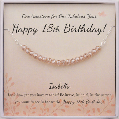 "Happy 18th Birthday" Card and Bead Necklace