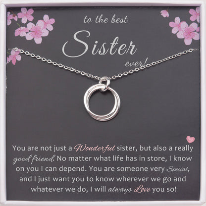 "To the Best Sister Ever" Card and Circles Necklace