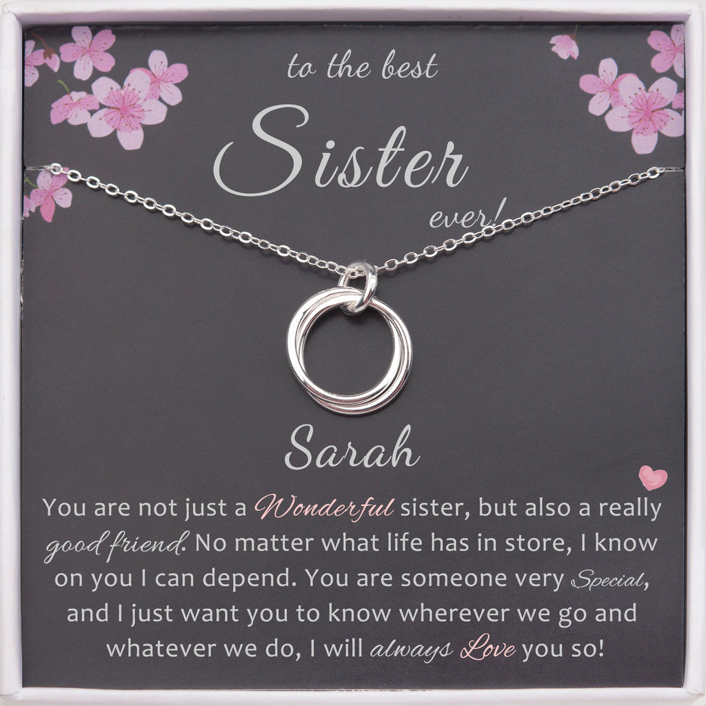 "To the Best Sister Ever" Card and Circles Necklace