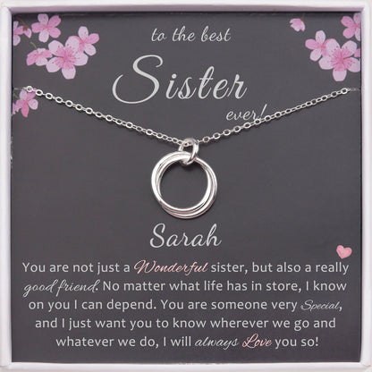 "To the Best Sister Ever" Card and Circles Necklace