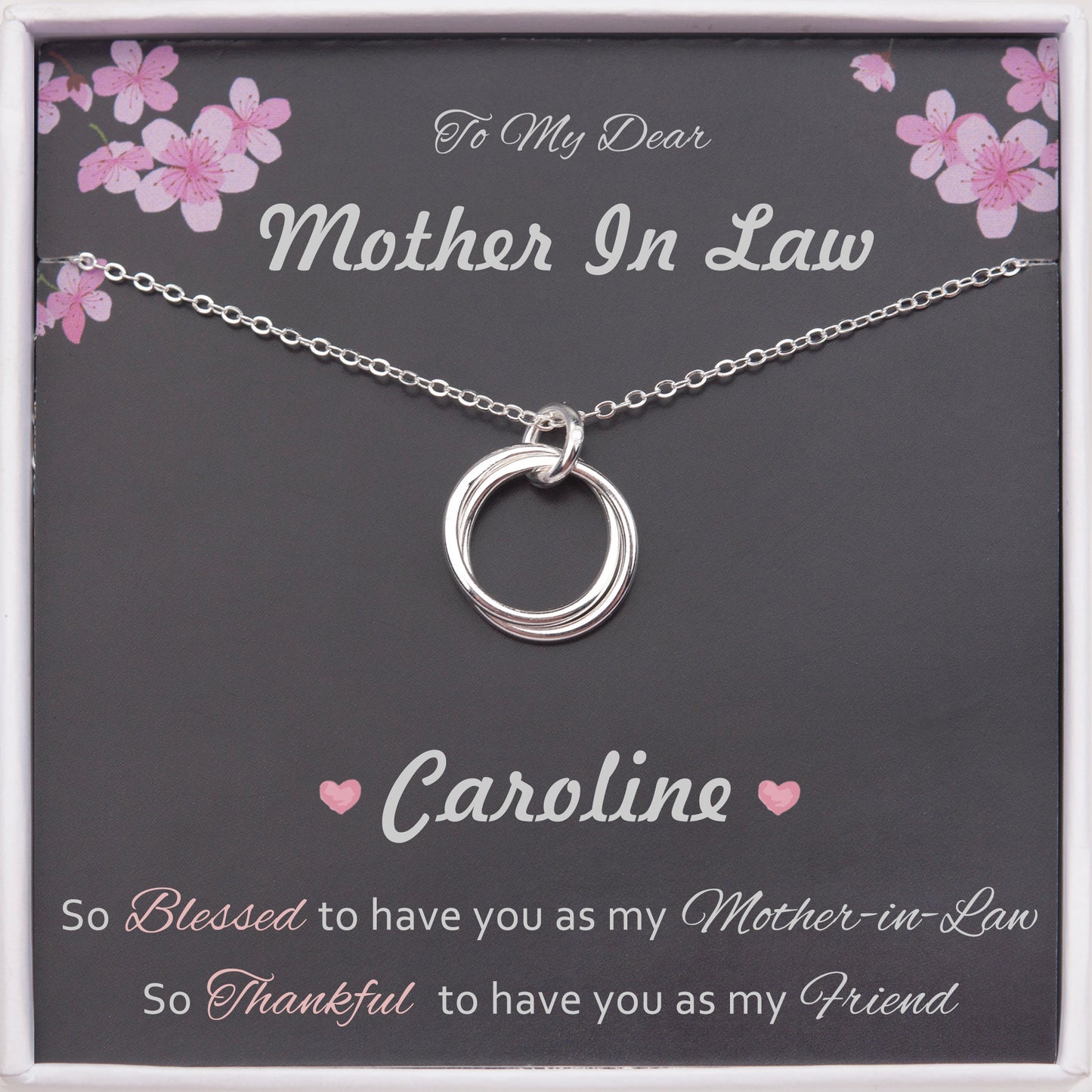 To my Dear Mother in Law Card and Sterling Silver Necklace