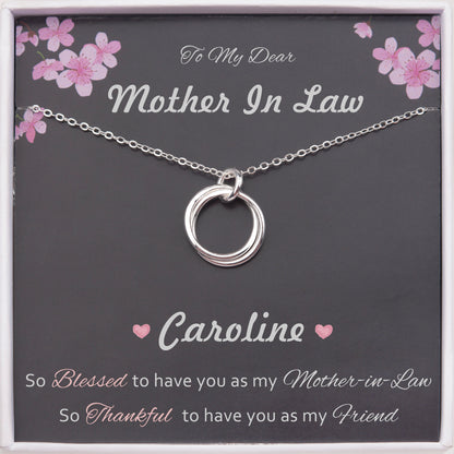 To my Dear Mother in Law Card and Sterling Silver Necklace