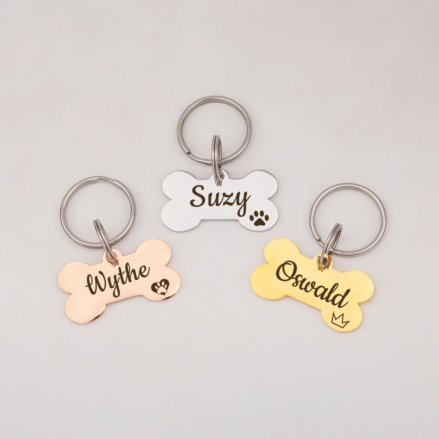 Dog Bone Pet Name and Icon Pet ID Dog Tag