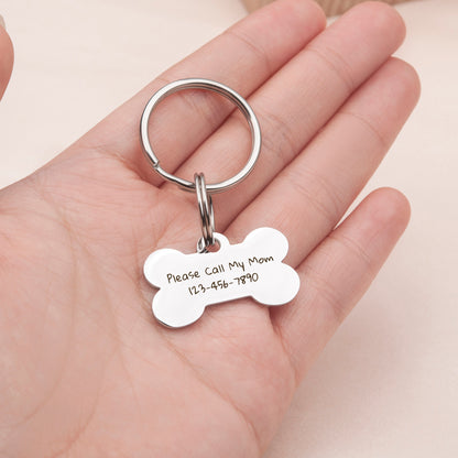 Dog Bone Pet Name and Icon Pet ID Dog Tag