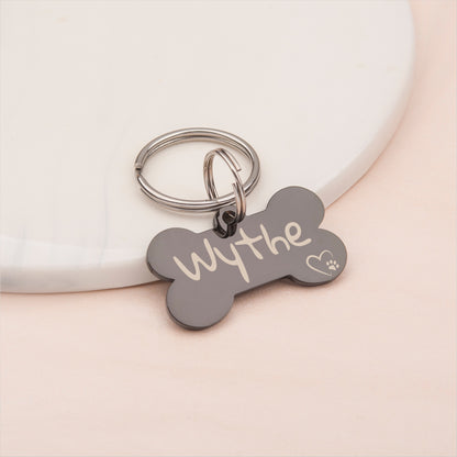 Dog Bone Pet Name and Icon Pet ID Dog Tag