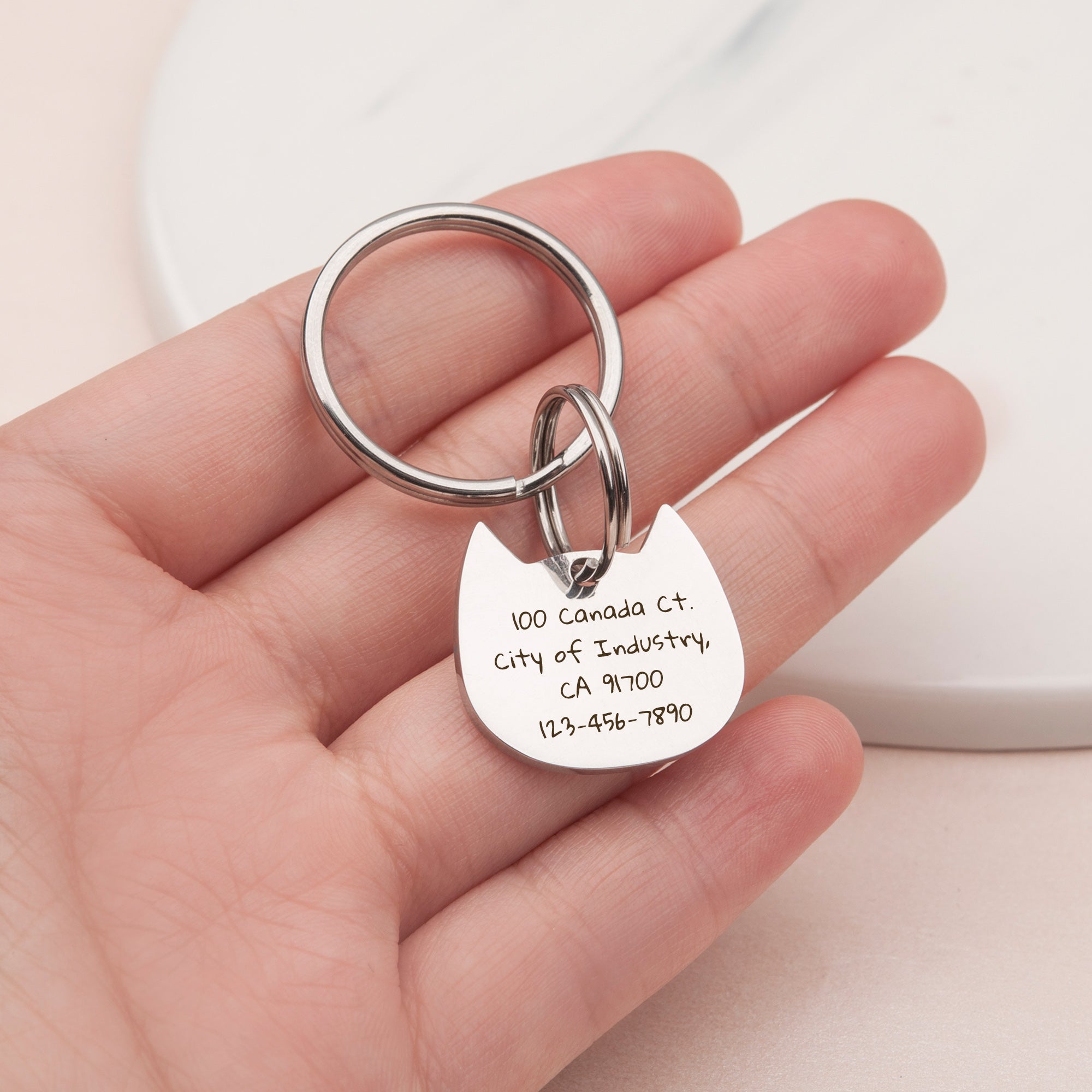 Custom Name and Icon Cat Head Pet ID Cat Tag