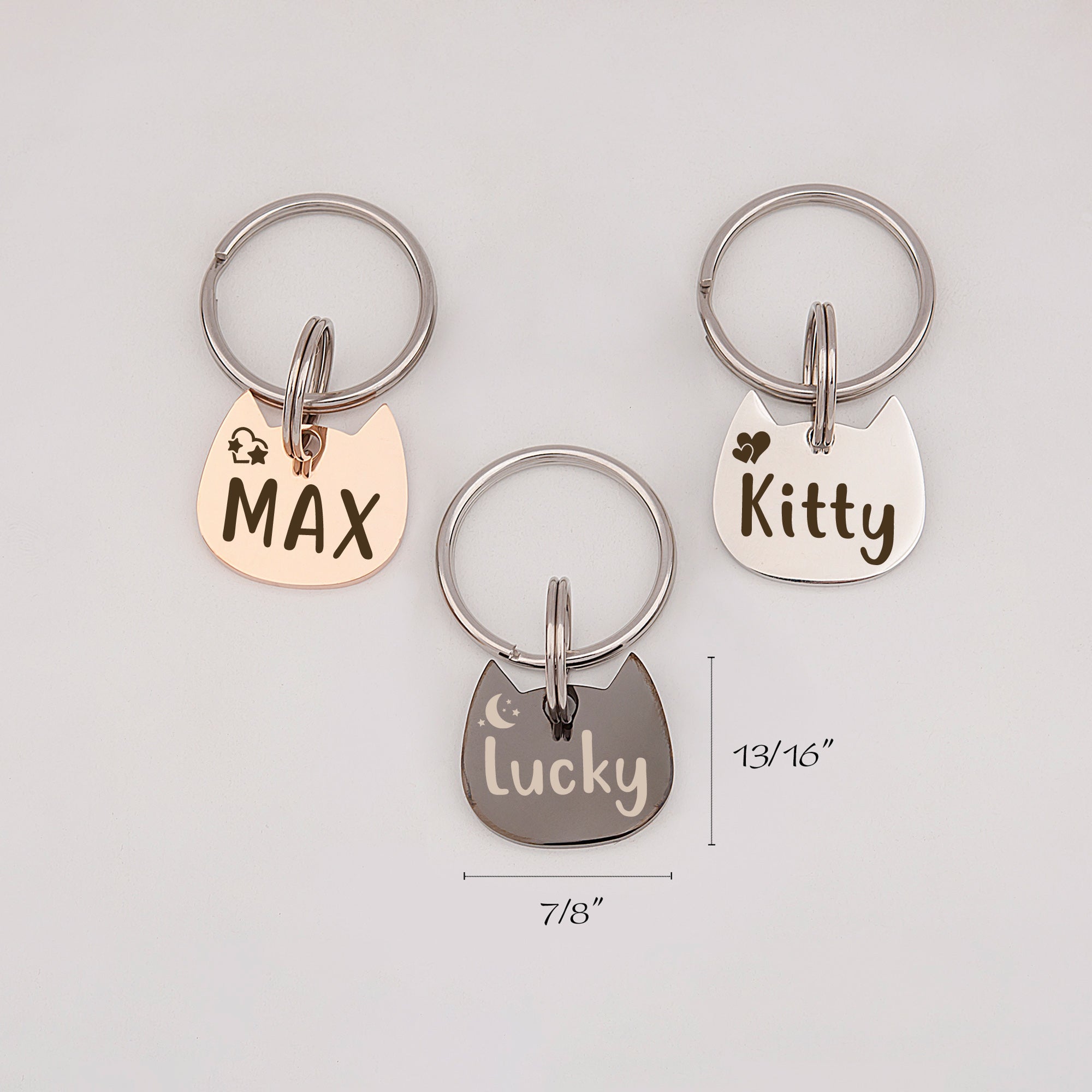 Custom Name and Icon Cat Head Pet ID Cat Tag