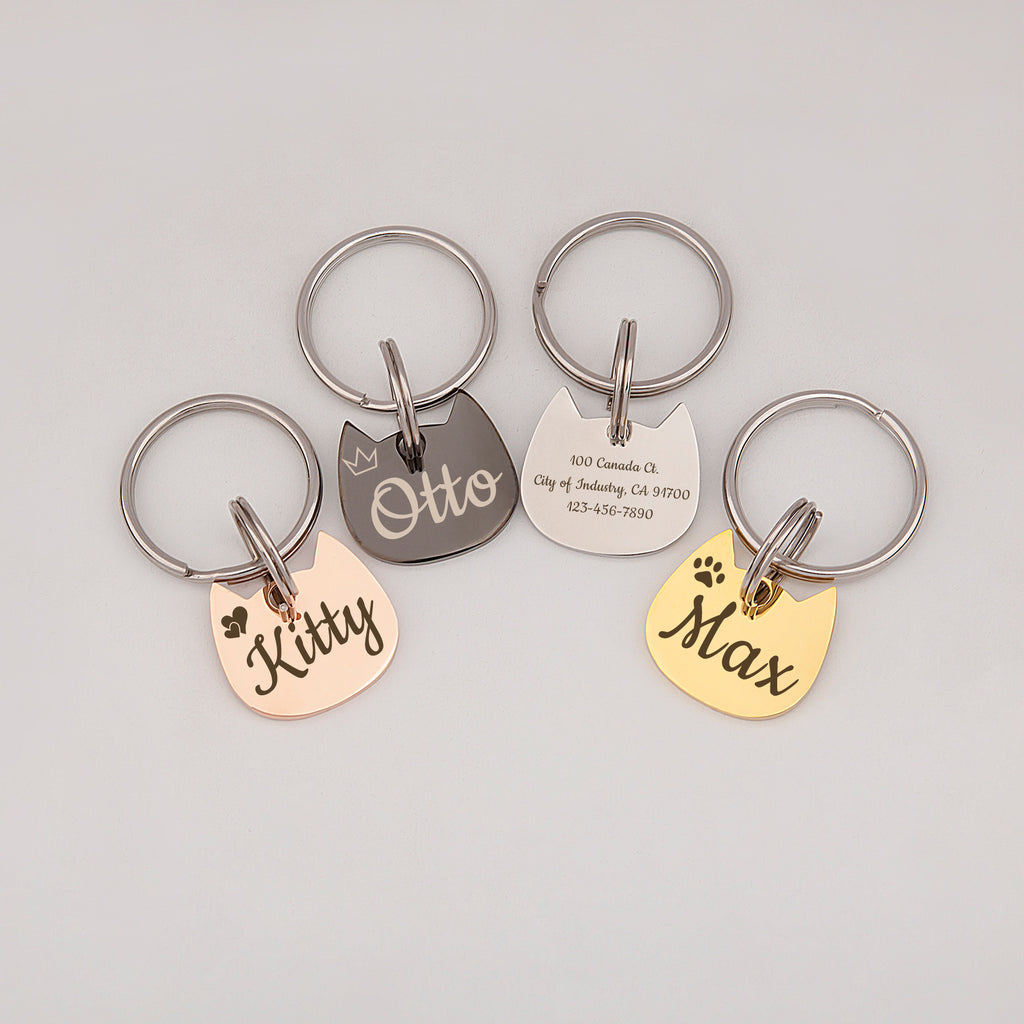 Custom Name and Icon Cat Head Pet ID Cat Tag