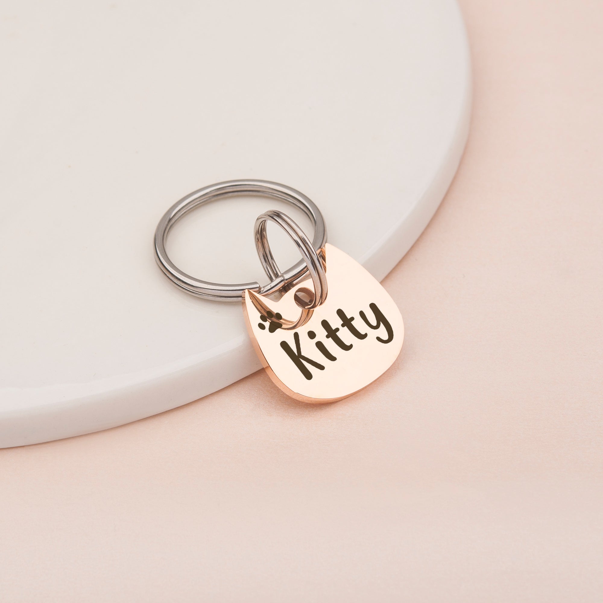 Custom Name and Icon Cat Head Pet ID Cat Tag