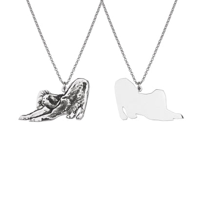 Custom Pet Portrait Sterling Silver Necklace