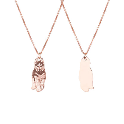 Custom Pet Portrait Sterling Silver Necklace