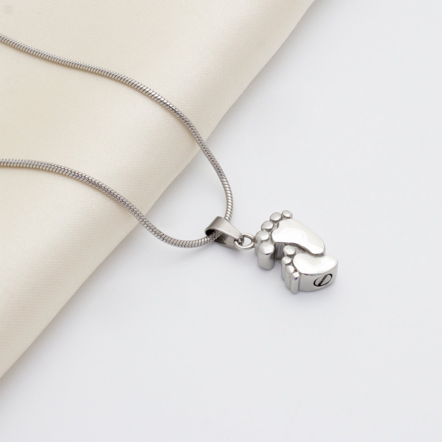 "In Memory of Your Baby" Baby Foot Memorial Necklace