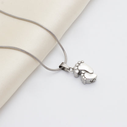 "In Memory of Your Baby" Baby Foot Memorial Necklace